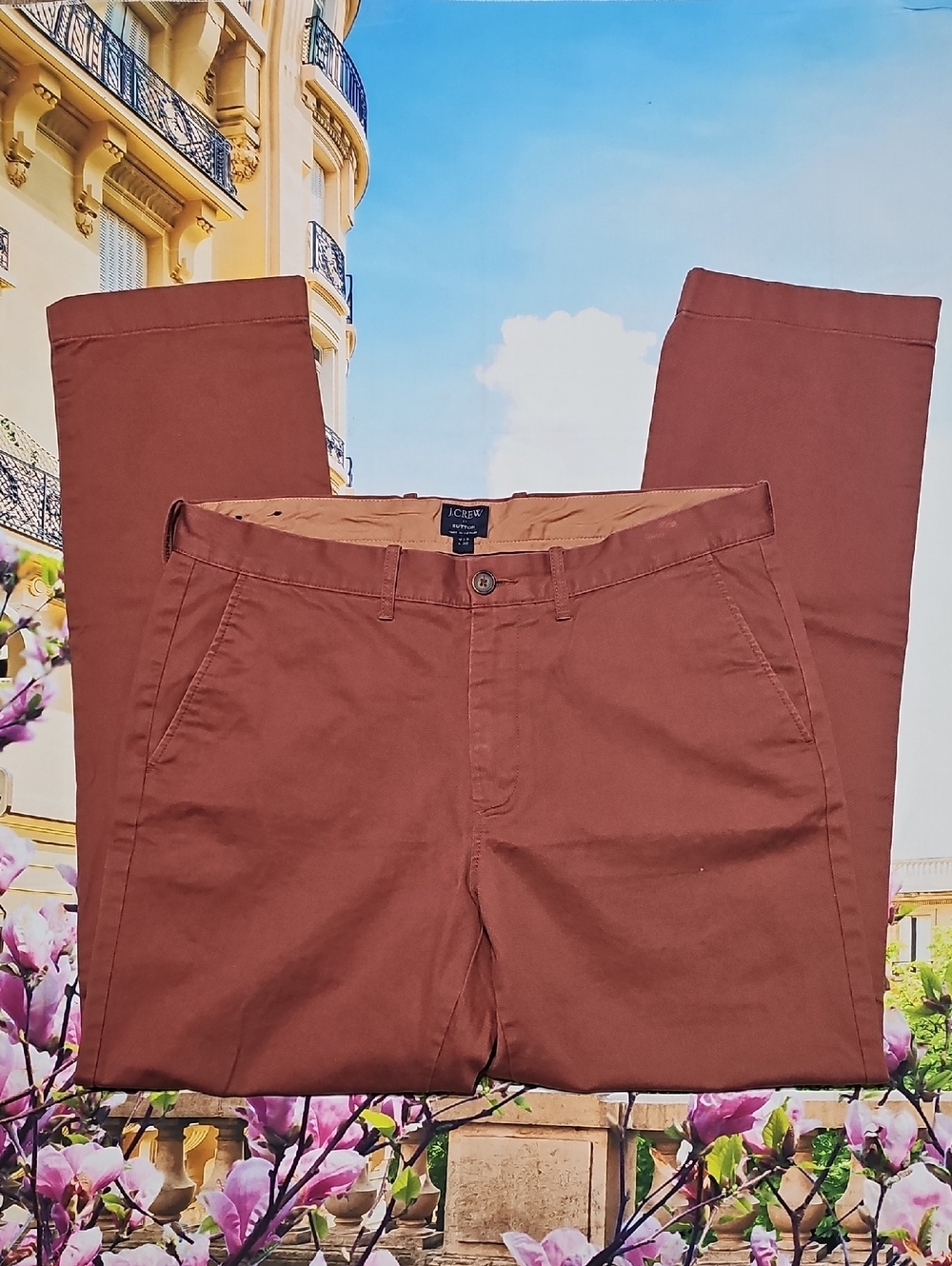 J. Crew Sutton Brick Red Chino Pants 33x30